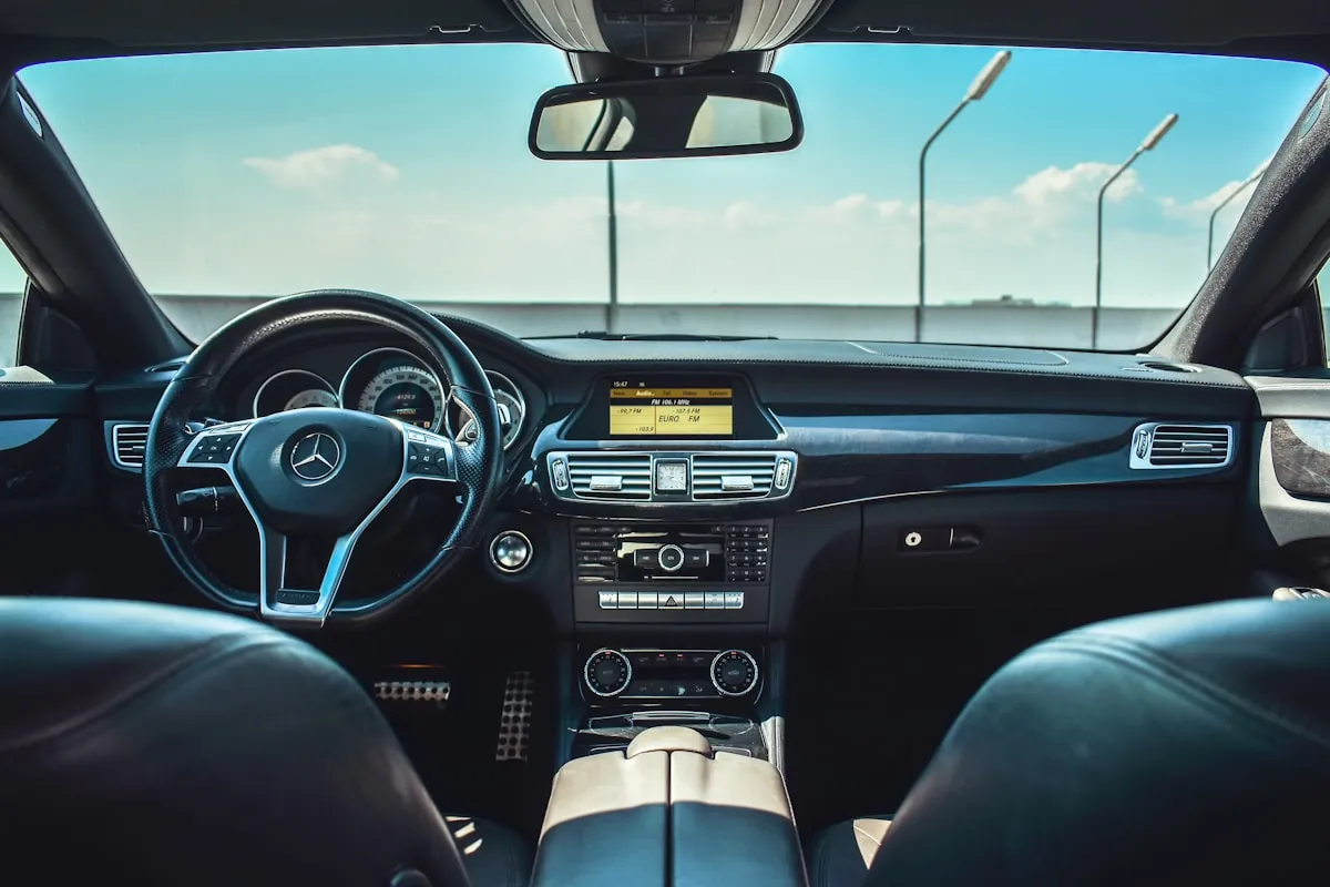 Clean premium car interior prepared for a chauffeur-driven journey